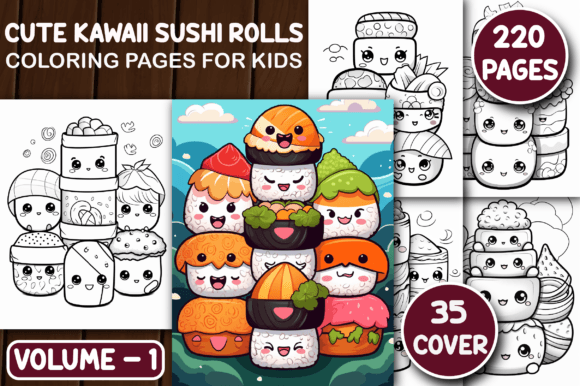 220 Cute Kawaii Sushi Rolls Color Pages: A Designer's Guide
