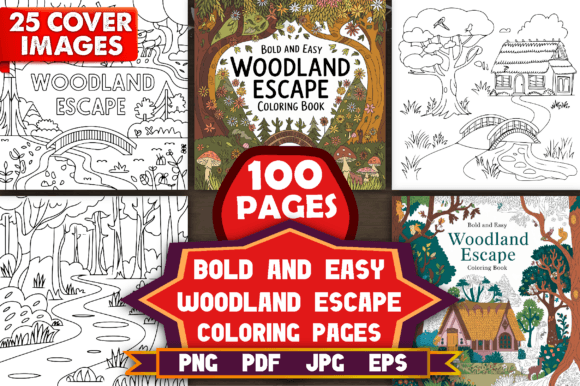 Bold Easy Woodland Escape Color Pages: A Digital Retreat for Relaxation and Design
