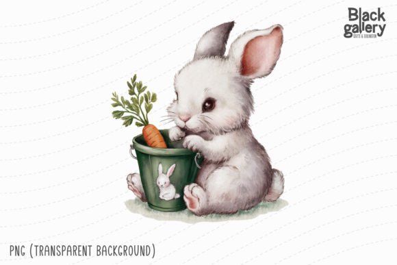 Charming Garden Art: Cute Animal Gardener Water Color PNG