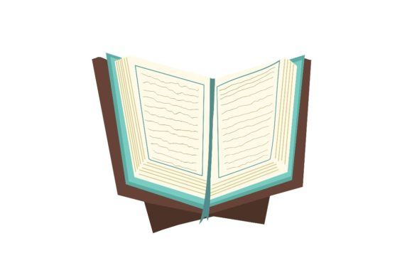 Cute Holy Quran Tosca Color Illustration: A Designer's Asset