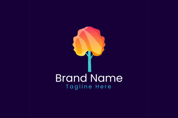 Gradient Color Tree Logo Template: A Modern Design Asset