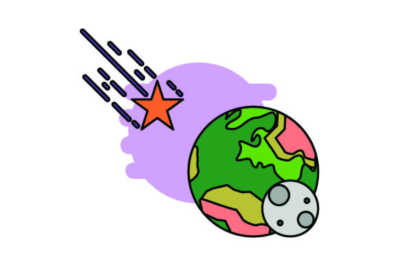 Icon Space Cute Meteor Color Outline: A Fresh Take on Playful Design
