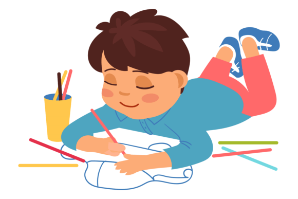 Kid Drawing with Color Pencils. Creative: A Playful Font for Authentic Brands
