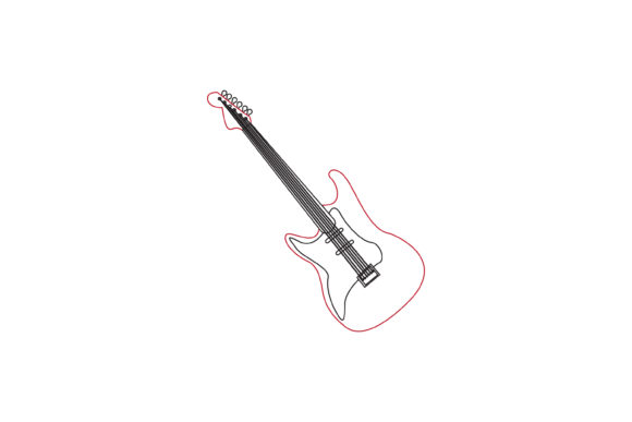 Music Instrument Bass Color Line Icon: A Design Asset for Modern Projects