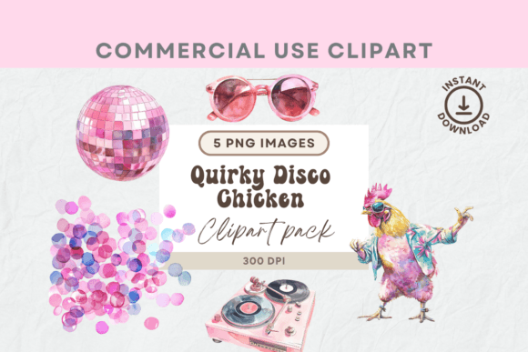 Quirky Watercolour Chicken Clipart: A Creative Asset