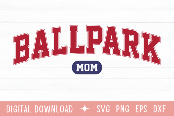 Retro Spirit on the Diamond: The Ballpark Mom Color Retro Varsity SVG