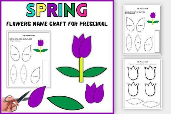 Spring Flower Name Craft & Color Activity