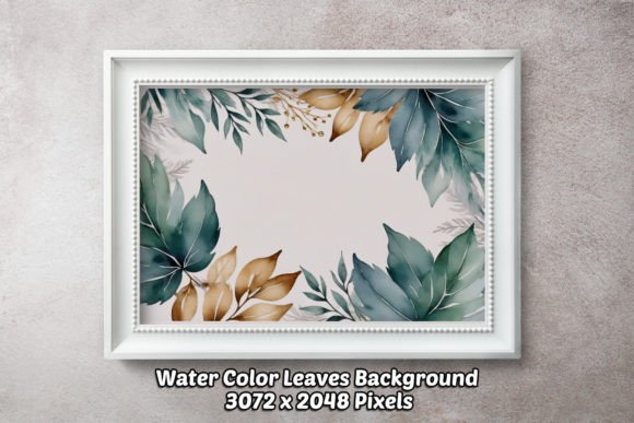 Water Color Leaves Background 09: A Digital Canvas of Organic Elegance