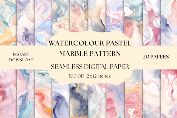 Watercolour Pastel Marble Pattern: A Designer's Go-To Asset